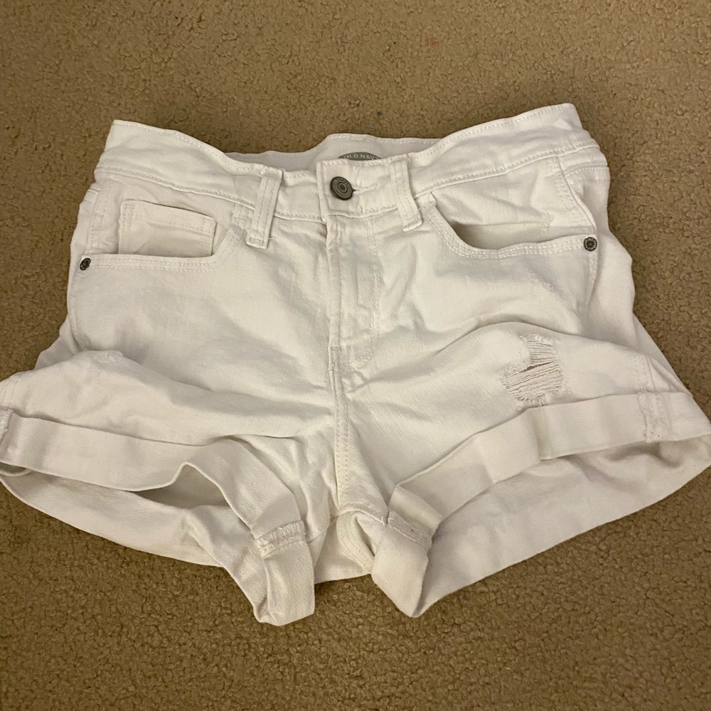 white jean shorts